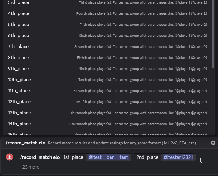 Recording a match with the /record_match command
